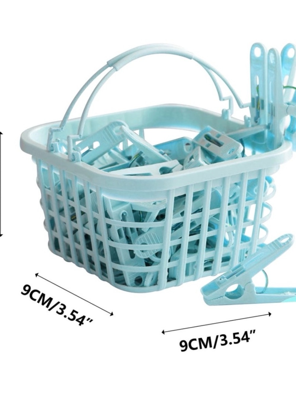 Home Party Supplies Light Blue Laundry Peg Basket with Clothespins